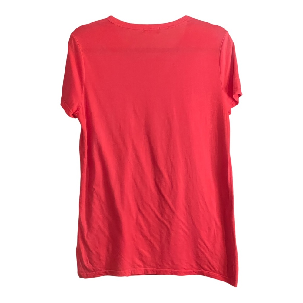 GAP Logo Tee Womens Large Pink White Fabric Gap Logo Relaxed Fit T Shirt - Picture 4 of 6